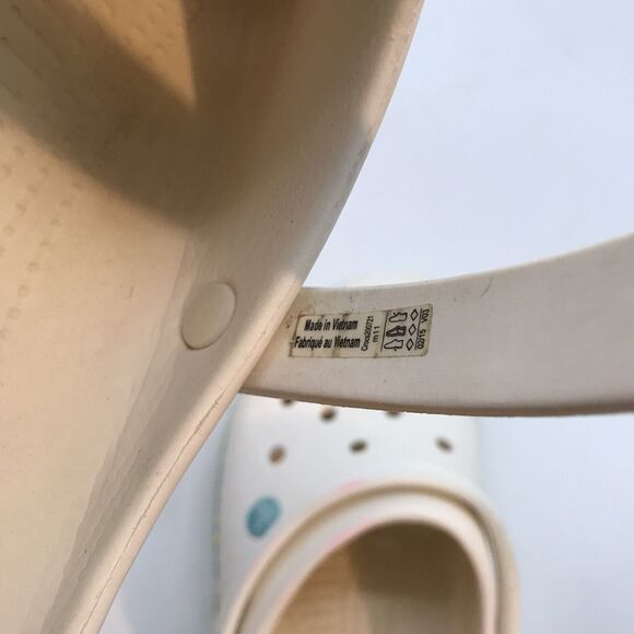 Crocs Platform Clogs White Men's 11 Nurse Medical Work Shoes No Vent Back Strap - Picture 10 of 13